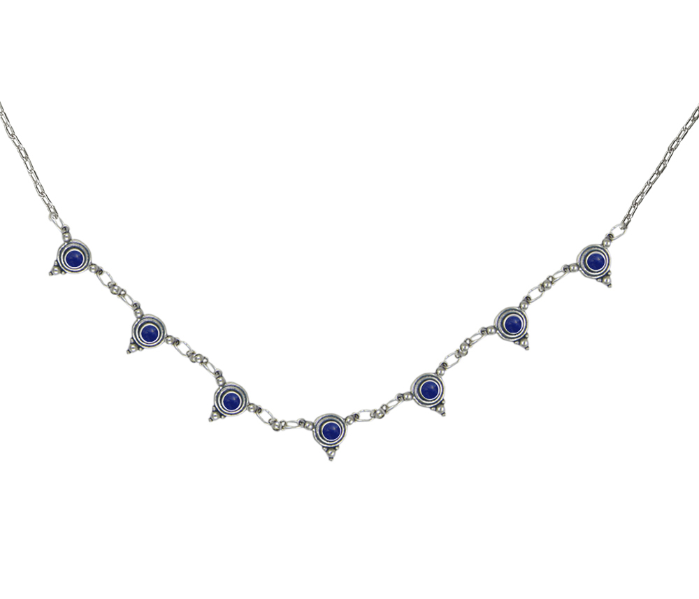 Sterling Silver Gemstone Necklace With Lapis Lazuli